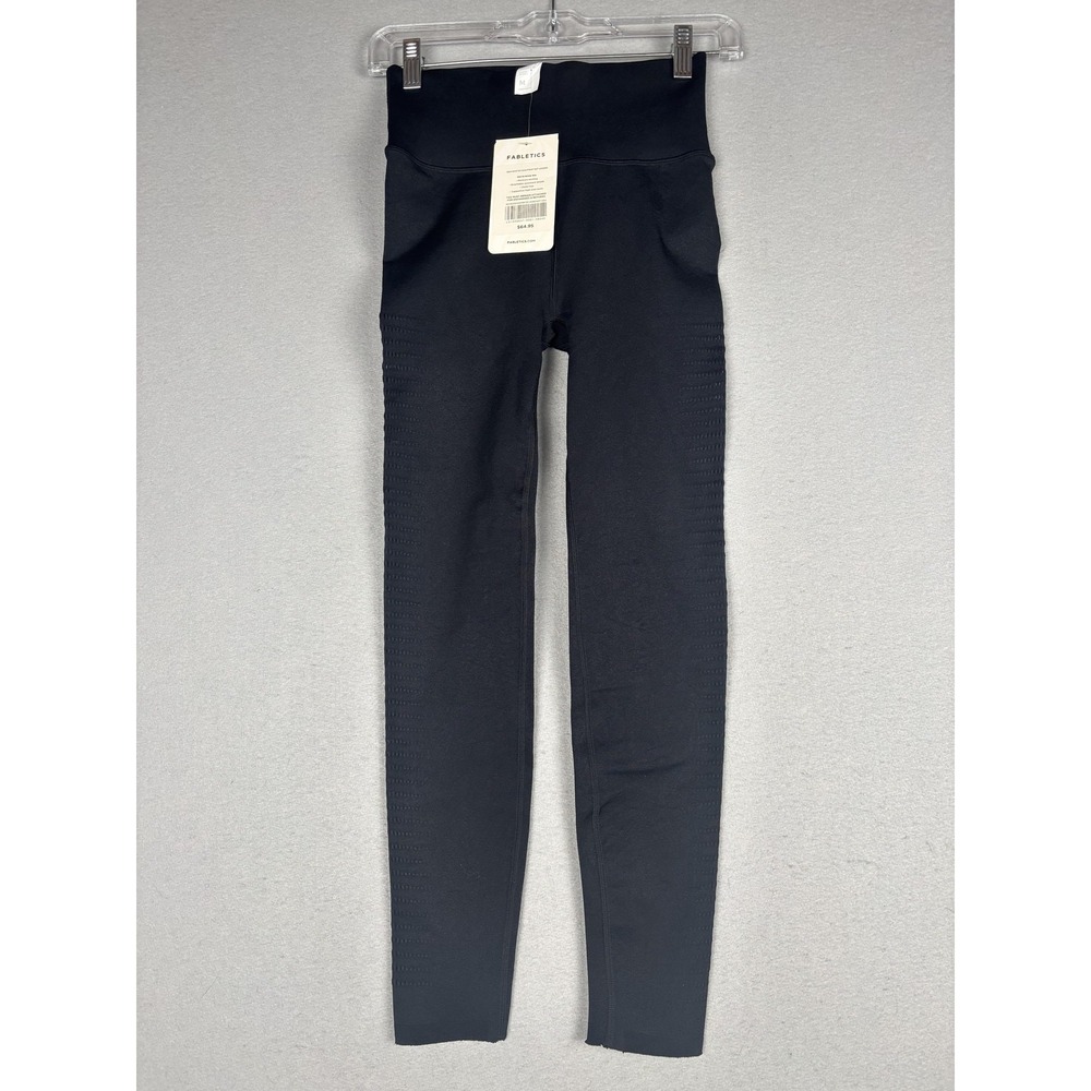 Fabletics High-Waisted SculptKnit Dot Leggings Womens M Black Compression Short